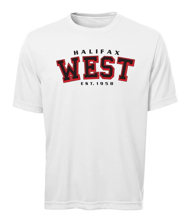 Halifax West High School - White Halifax West Est.1958 Short Sleeve Moist Wick