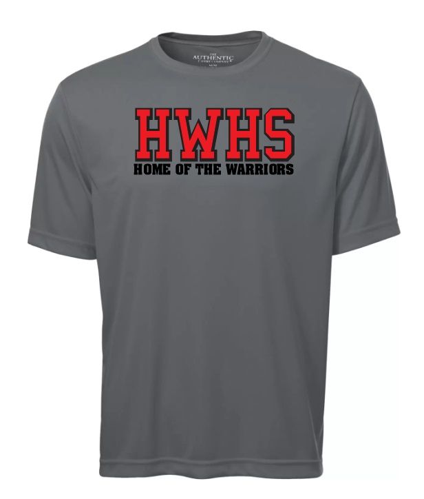 Halifax West High School - Coal Grey HWHS Home of the Warriors Short Sleeve Moist Wick