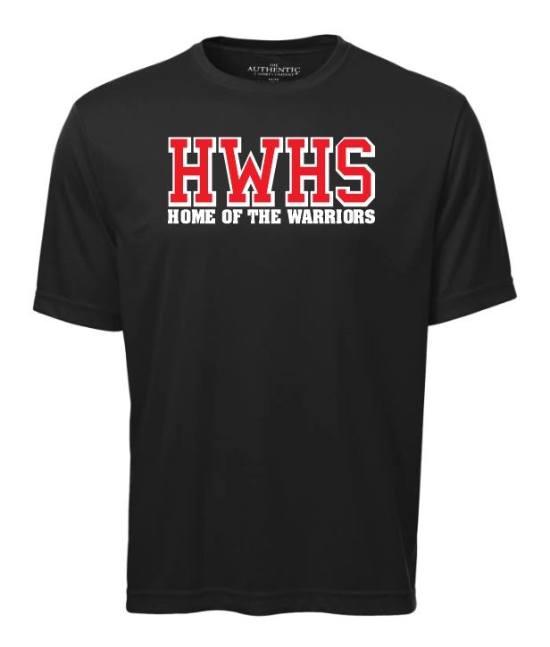 Halifax West High School - Black HWHS Home of the Warriors Short Sleeve Moist Wick