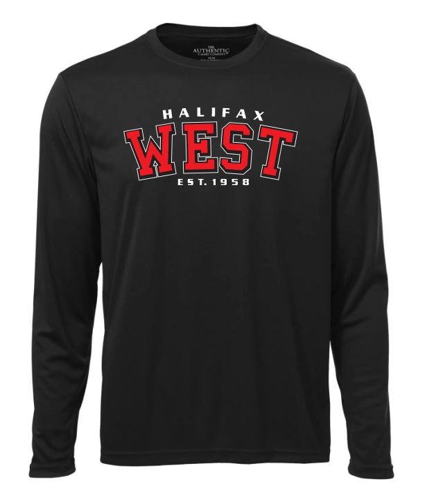 Halifax West High School - Black Halifax West Est.1958 Long Sleeve Moist Wick Shirt