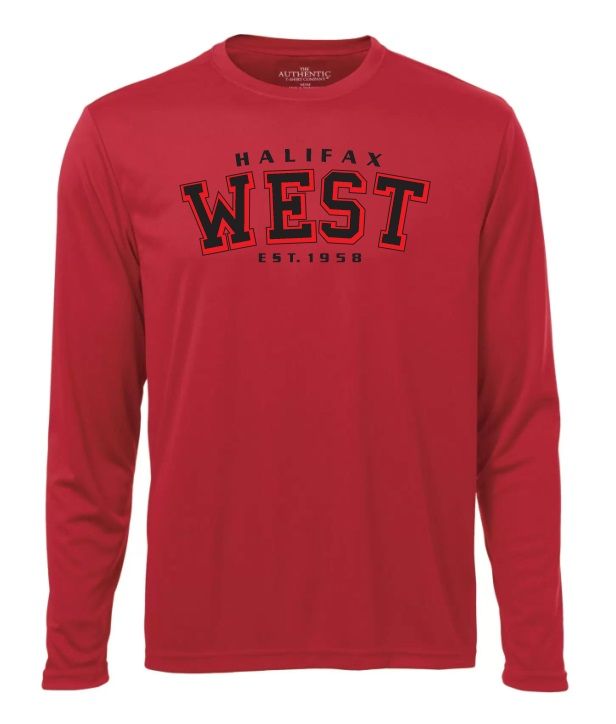 Halifax West High School - Red Halifax West Est.1958 Long Sleeve Moist Wick Shirt