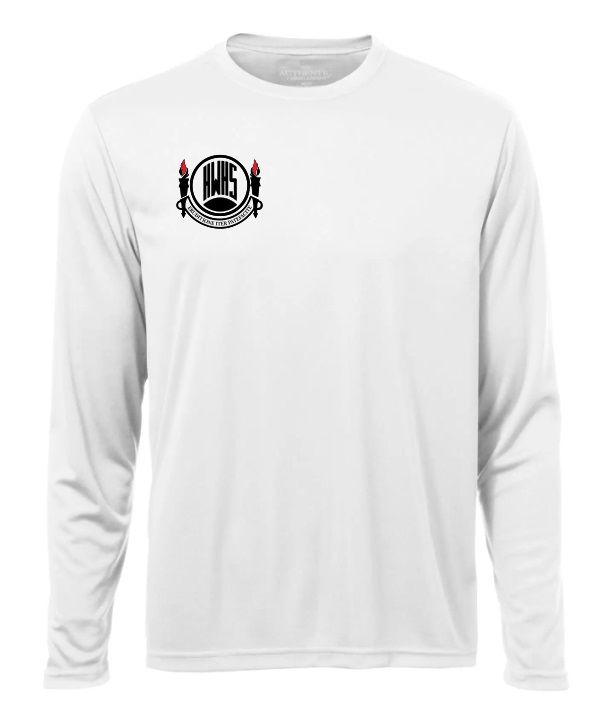 Halifax West High School - White Halifax West Logo Long Sleeve Moist Wick Shirt