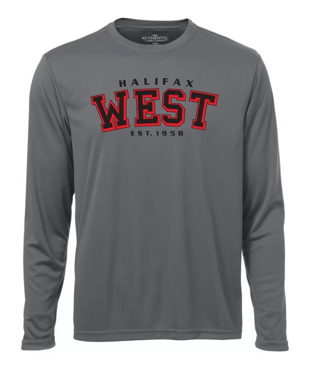 Halifax West High School - Coal Grey Halifax West Est.1958 Long Sleeve Moist Wick Shirt