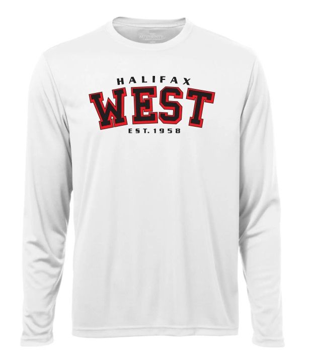 Halifax West High School - White Halifax West Est.1958 Long Sleeve Moist Wick Shirt