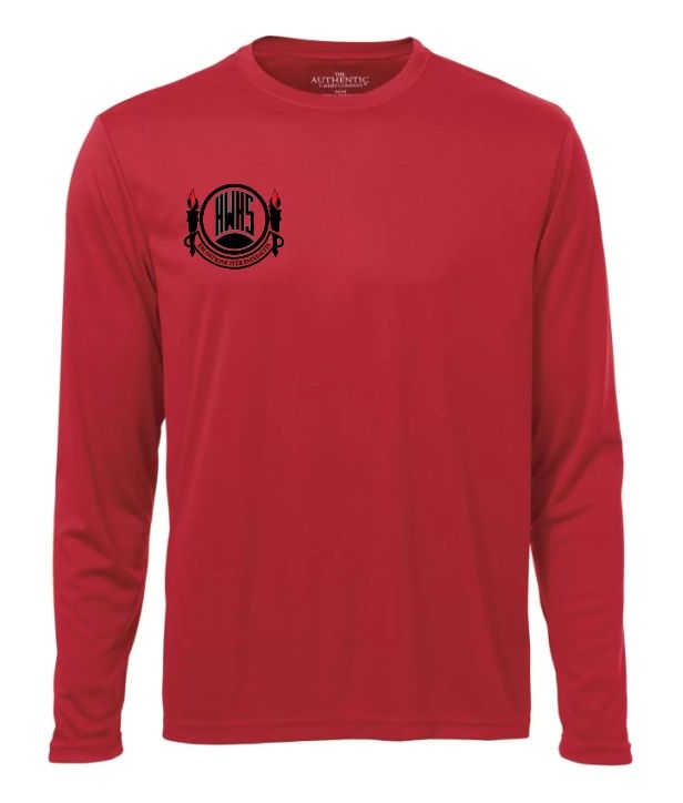 Halifax West High School - Red Halifax West Logo Long Sleeve Moist Wick Shirt