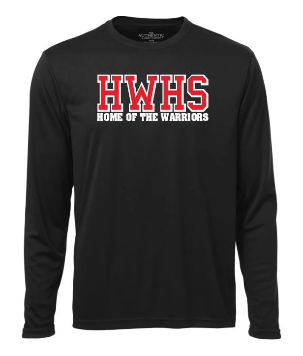 Halifax West High School - Black HWHS Home of the Warriors Long Sleeve Moist Wick Shirt