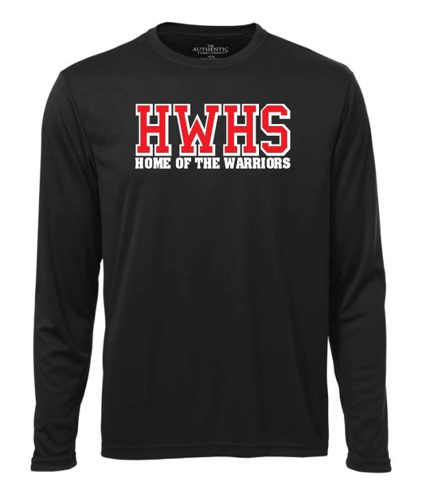 Halifax West High School - Black HWHS Home of the Warriors Long Sleeve Moist Wick Shirt