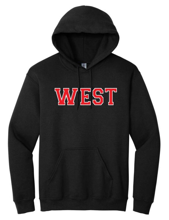 Halifax West High School - Black WEST Appliqué Hoodie