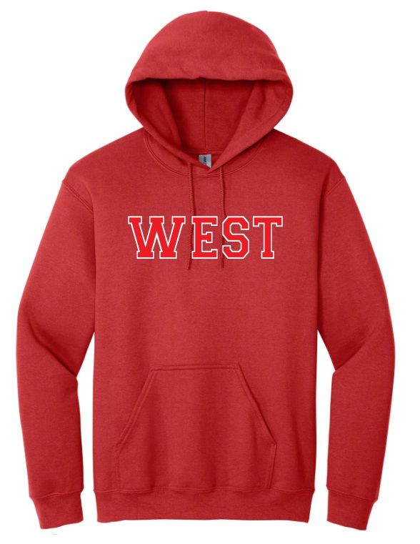 Halifax West High School - Red WEST Appliqué Hoodie