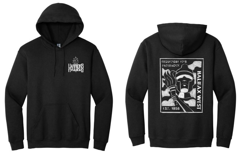 Halifax West High School - Black Warriors Hoodie (Designed by Anna Hubbard)