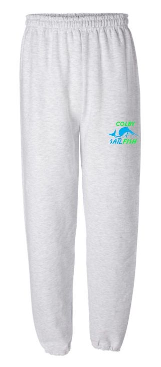Colby Sailfish - Sport Grey Sweatpants with Green/Blue Colby Sailfish Logo
