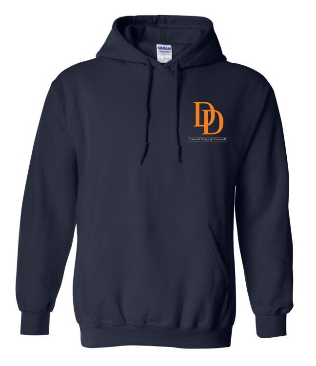 Dartmouth Diamond Dawgs - Navy Hoodie (Left Chest)