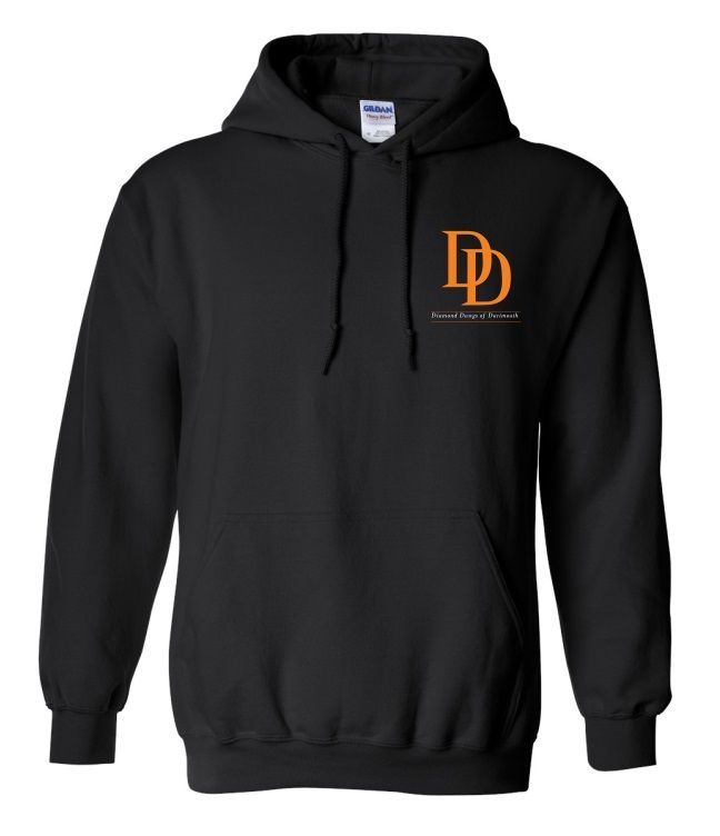 Dartmouth Diamond Dawgs - Black Hoodie (Left Chest)