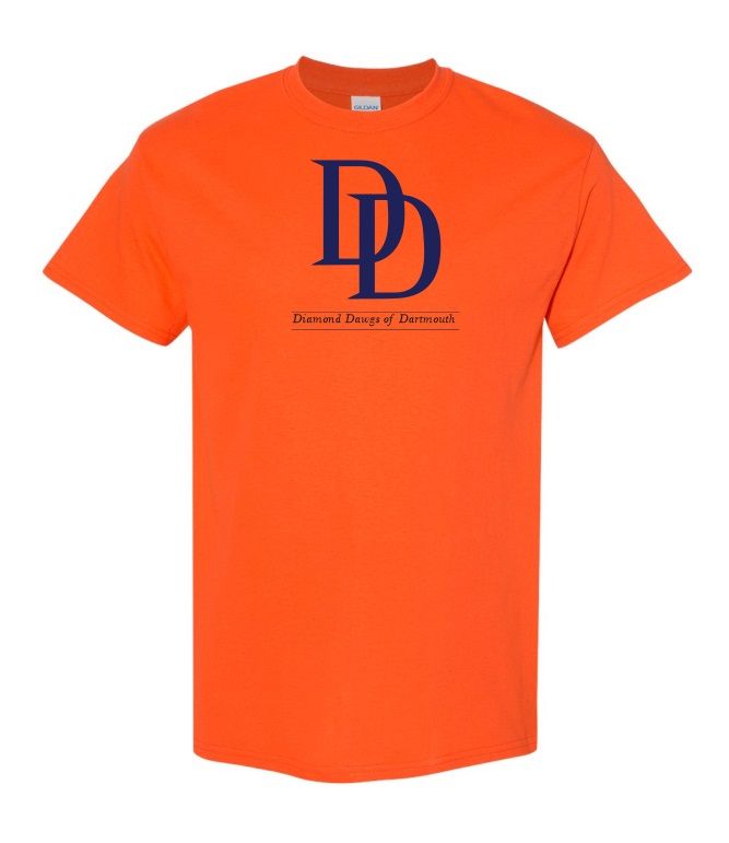 Dartmouth Diamond Dawgs  - Orange T-Shirt (Full Chest)