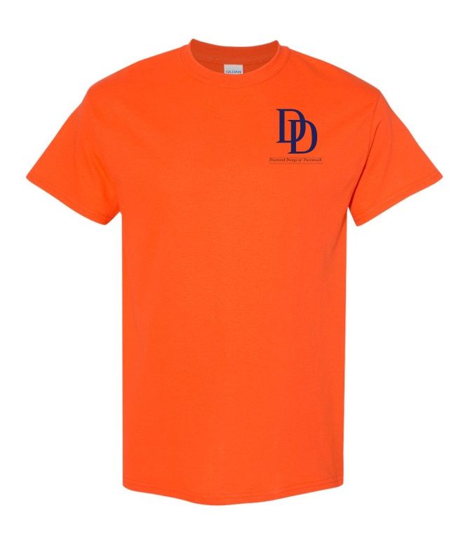 Dartmouth Diamond Dawgs  - Orange T-Shirt (Left Chest)