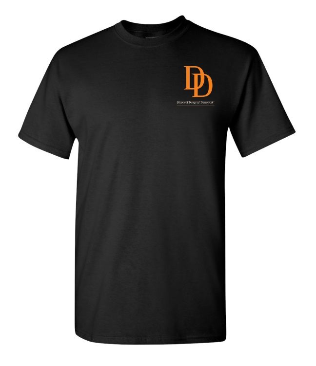 Dartmouth Diamond Dawgs  - Black T-Shirt (Left Chest)