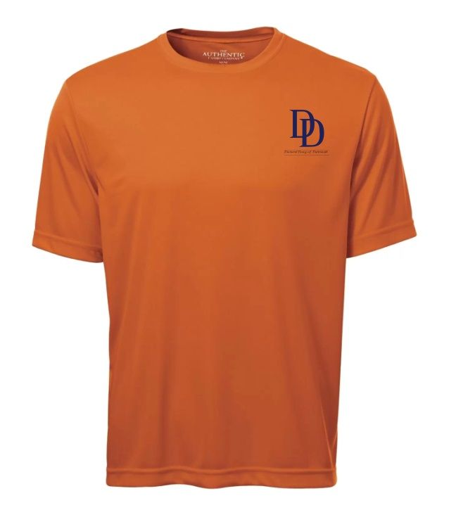 Dartmouth Diamond Dawgs - Orange Short Sleeve Moist Wick Shirt (Left Chest)