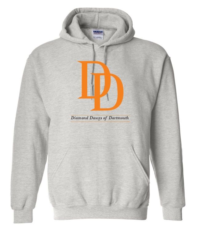Dartmouth Diamond Dawgs - Sport Grey Hoodie (Full Chest)