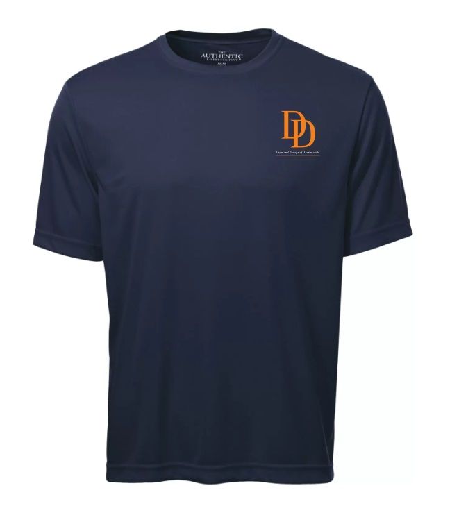 Dartmouth Diamond Dawgs - Navy Short Sleeve Moist Wick Shirt (Left Chest)