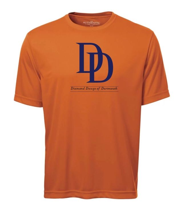 Dartmouth Diamond Dawgs - Orange Short Sleeve Moist Wick Shirt (Full Chest)