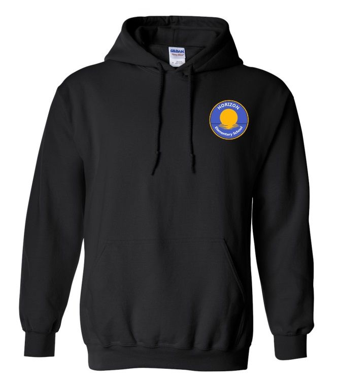 Horizon Elementary School - Black Horizon Logo Hoodie (Left Chest)