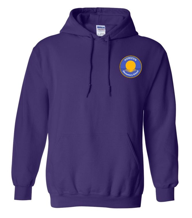 Horizon Elementary School - Purple Horizon Logo Hoodie (Left Chest)