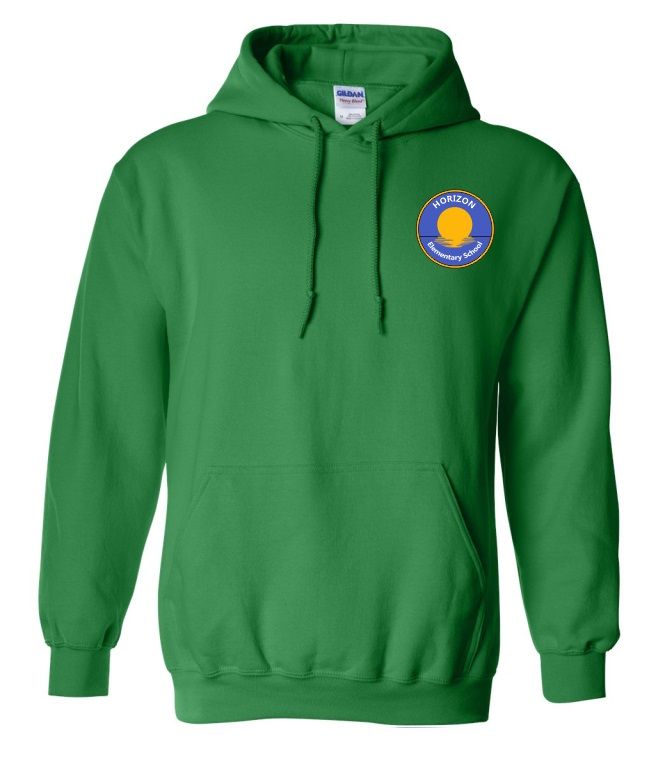 Horizon Elementary School - Green Horizon Logo Hoodie (Left Chest)