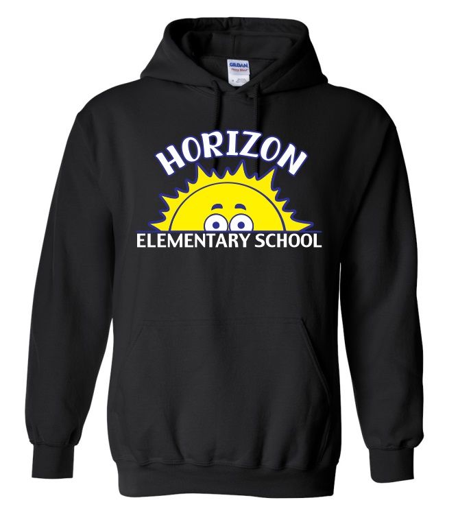 Horizon Elementary School - Black Horizon Sun Hoodie (Full Chest)