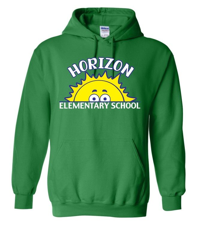 Horizon Elementary School - Green Horizon Sun Hoodie (Full Chest)