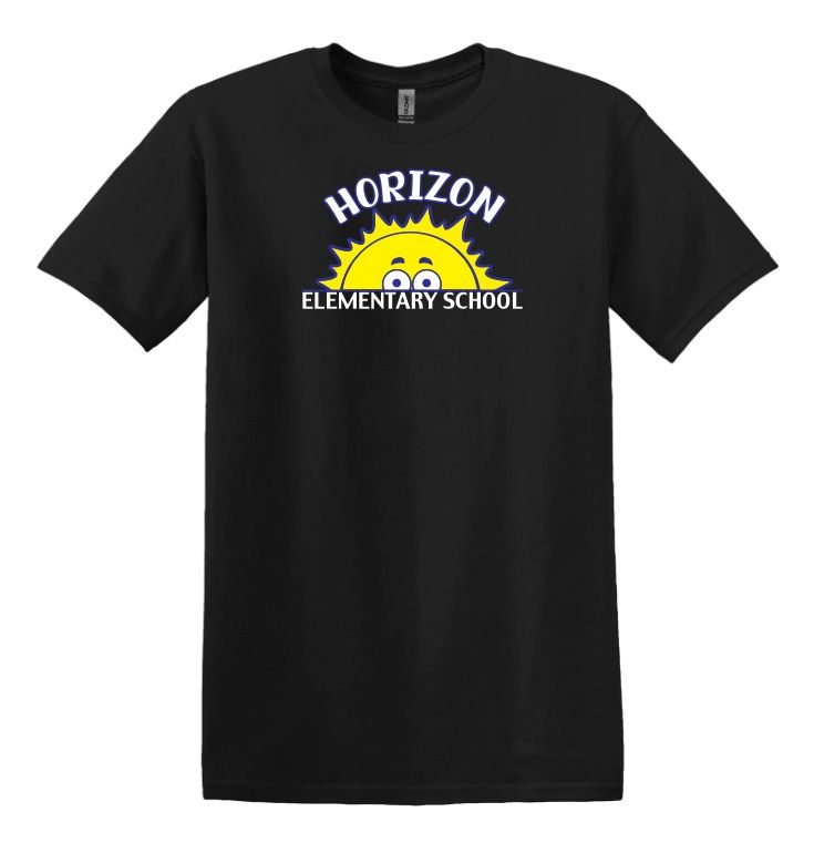 Horizon Elementary School - Black Horizon Sun T-Shirt (Full Chest)