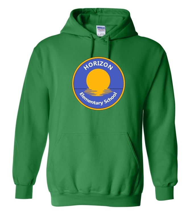 Horizon Elementary School - Green Horizon Logo Hoodie (Full Chest)