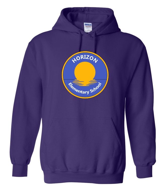 Horizon Elementary School - Purple Horizon Logo Hoodie (Full Chest)