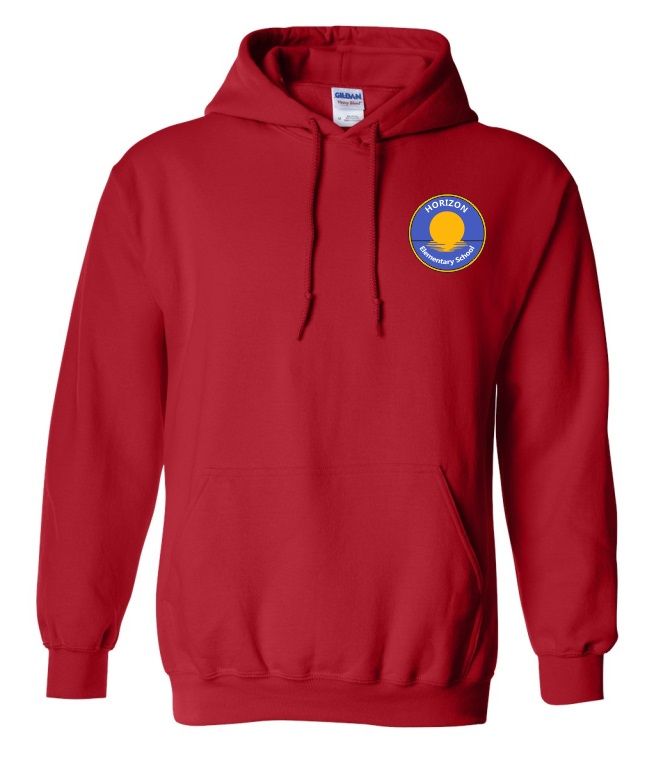 Horizon Elementary School - Red Horizon Logo Hoodie (Left Chest)