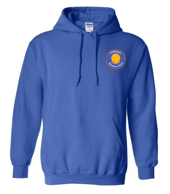 Horizon Elementary School - Royal Blue Horizon Logo Hoodie (Left Chest)