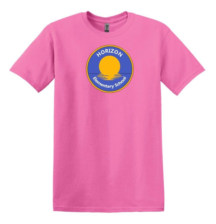 Horizon Elementary School - Azalea Pink Horizon Logo T-Shirt (Full Chest)