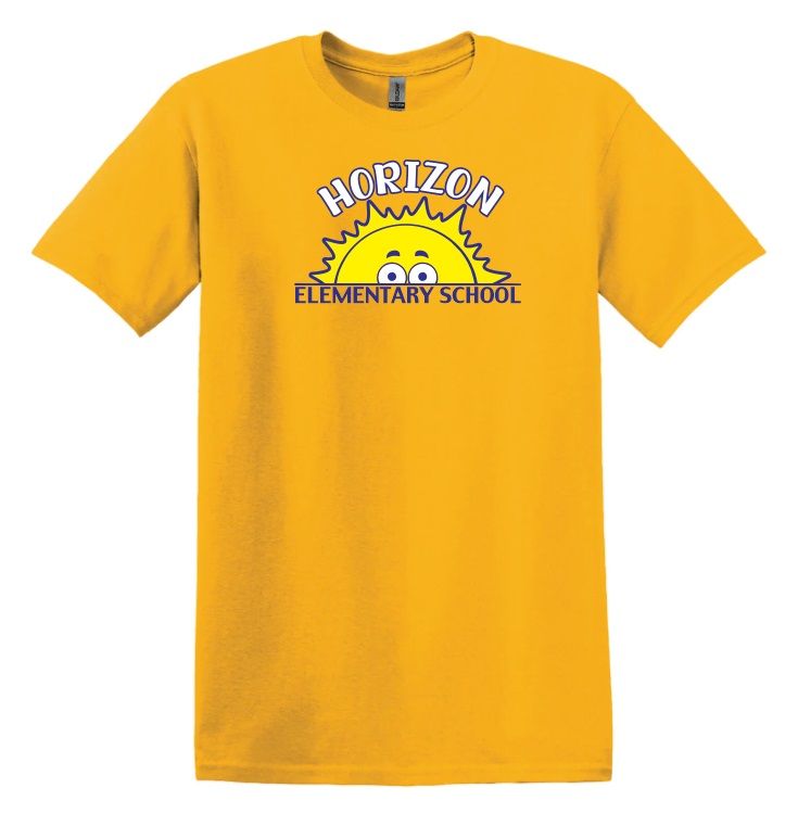 Horizon Elementary School - Sport Gold Horizon Sun T-Shirt (Full Chest)