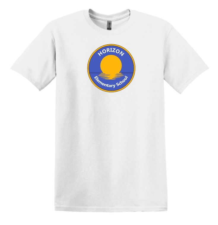 Horizon Elementary School - White Horizon Logo T-Shirt (Full Chest)