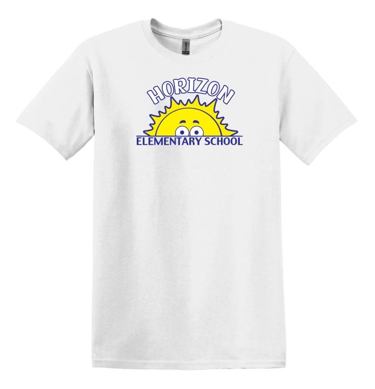 Horizon Elementary School - White Horizon Sun T-Shirt (Full Chest)