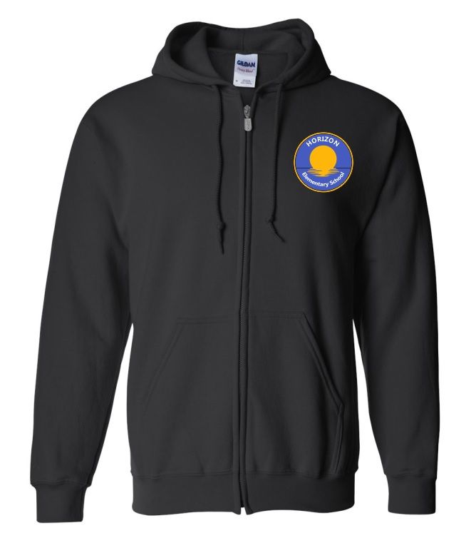 Horizon Elementary School - Black Horizon Logo Zip Hoodie