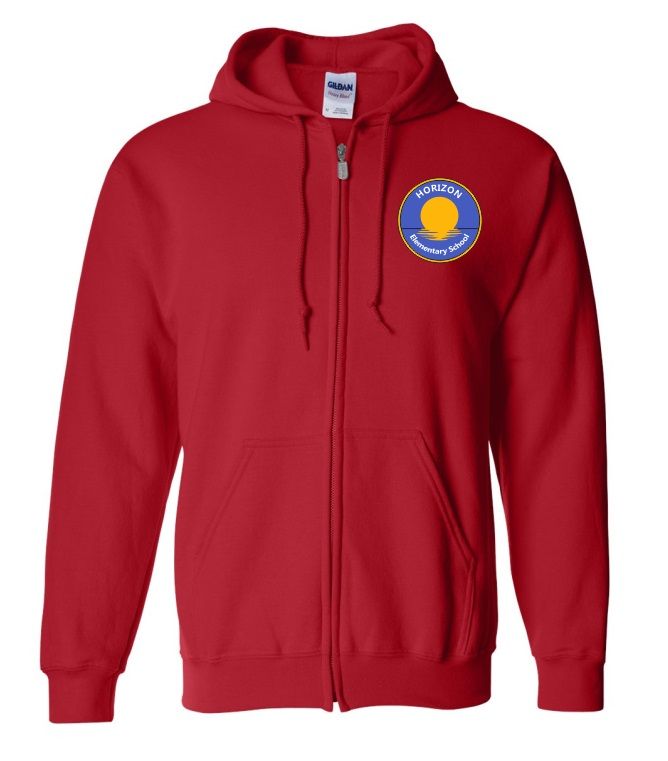 Horizon Elementary School - Red Horizon Logo Zip Hoodie