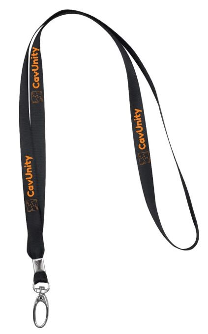 CavUnity - Black CavUnity Lanyard (Orange Logo)