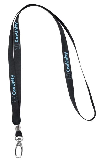 CavUnity - Black CavUnity Lanyard (Light Blue Logo)