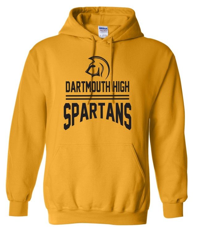 DHS - Sport Gold Dartmouth High Spartans Hoodie (Full Chest)