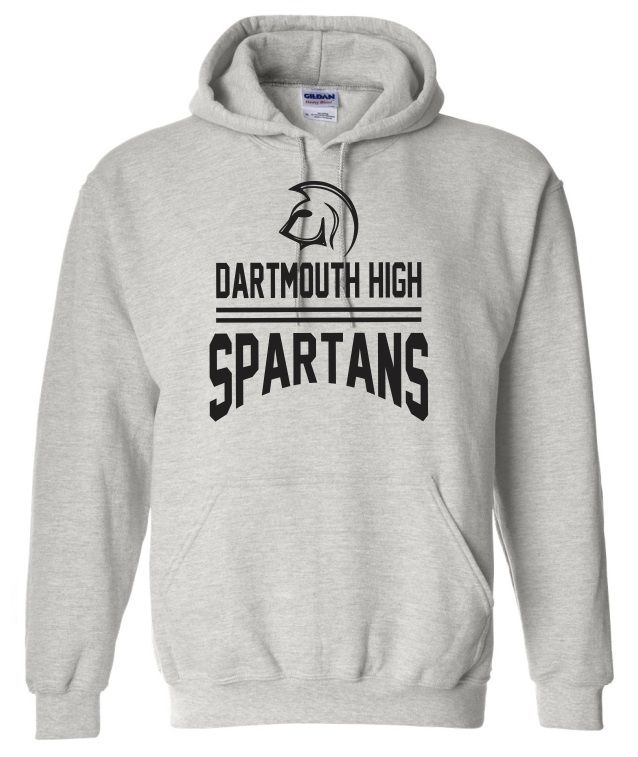 DHS - Sport Grey Dartmouth High Spartans Hoodie (Full Chest)