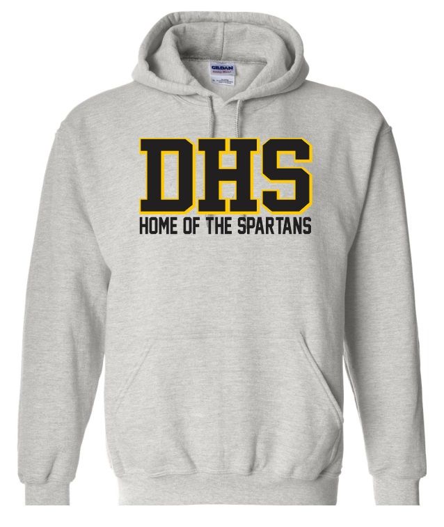DHS - Sport Grey Home of the Spartans Hoodie (Full Chest)