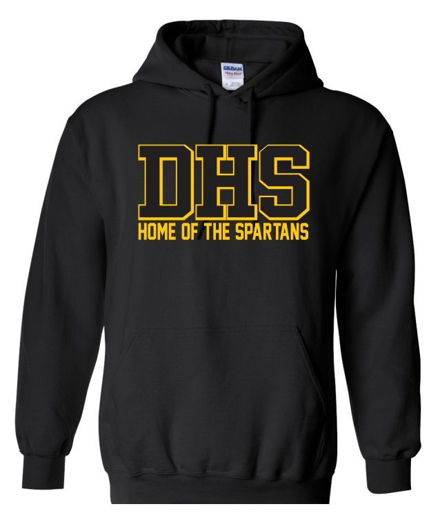 DHS - Black Home of the Spartans Hoodie (Full Chest)