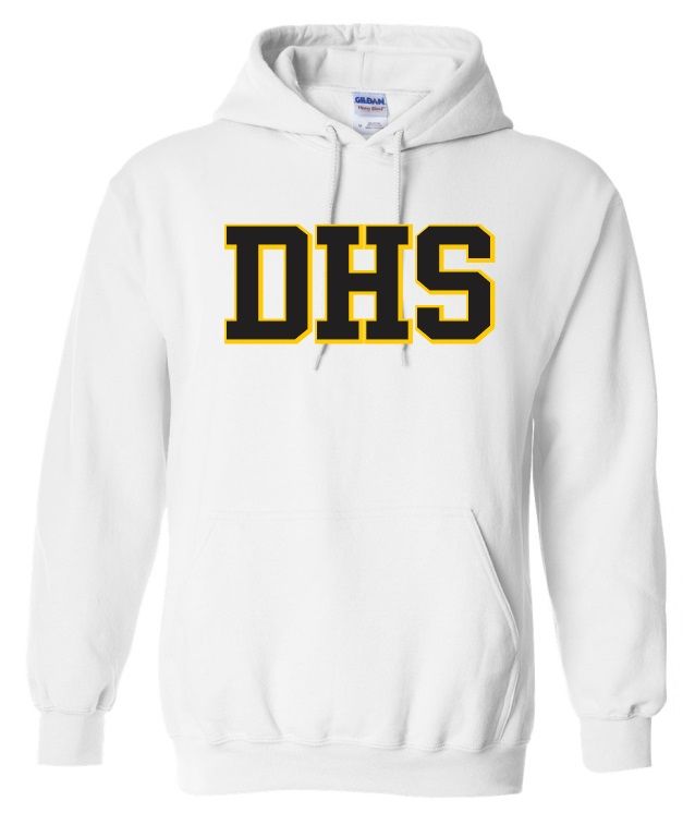 DHS - White DHS Appliqué Hoodie (Full Chest)