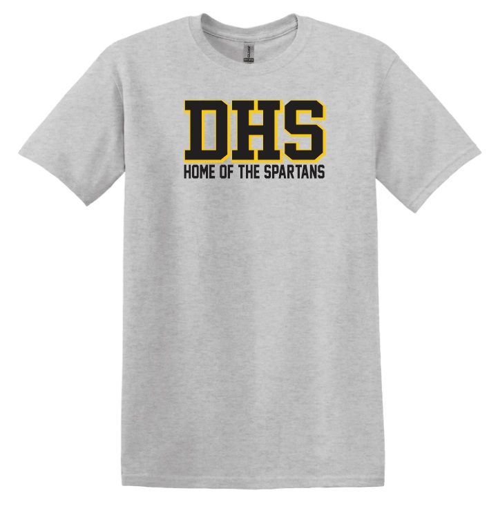 DHS - Sport Grey DHS Home of the Spartans T-Shirt (Full Chest)