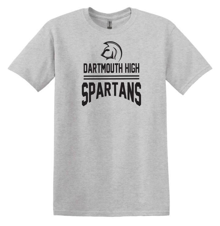 DHS - Sport Grey Dartmouth High Spartans T-Shirt (Full Chest)