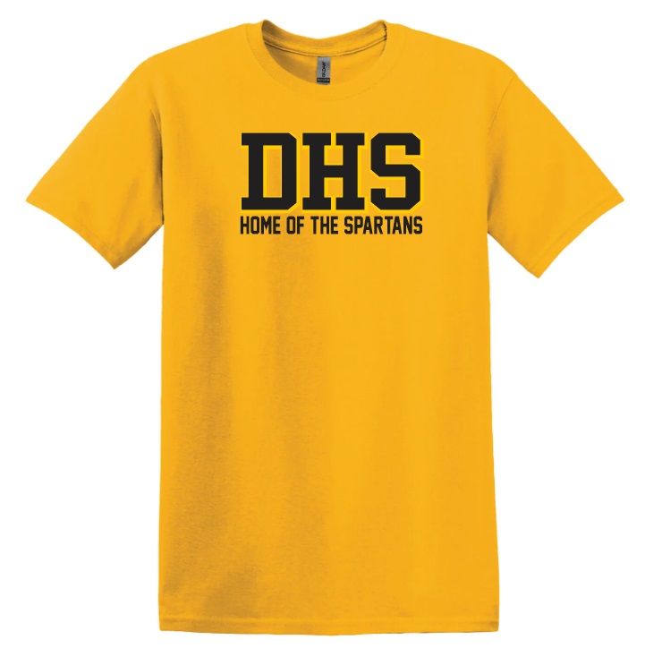 DHS - Sport Gold DHS Home of the Spartans T-Shirt (Full Chest)